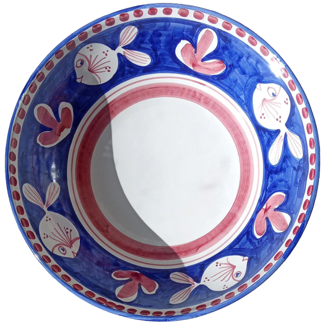 Amalfi Serving Bowl, Blue Fish - 30cm