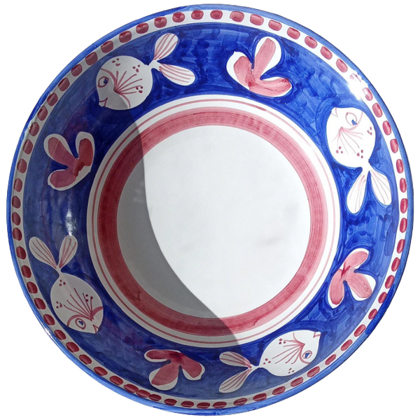 Amalfi Serving Bowl, Blue Fish - 30cm