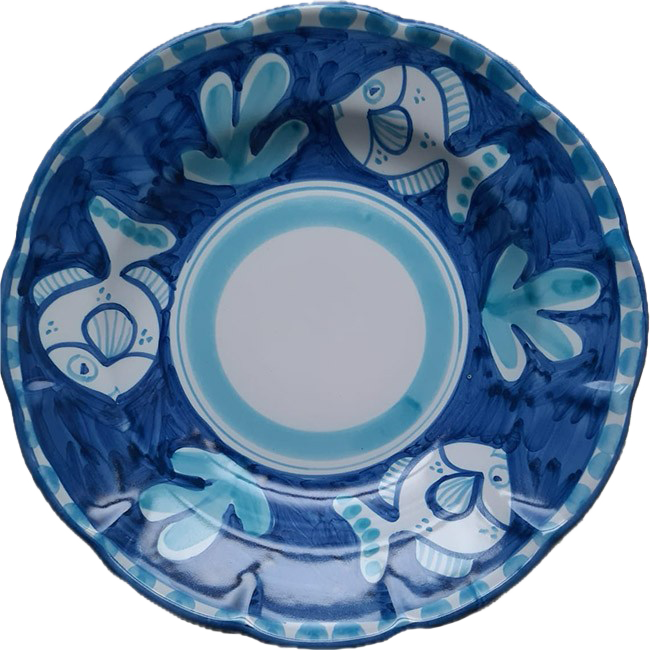 Amalfi Plate 20 cm Blue & Turquoise Fish