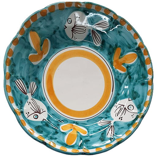 Amalfi Pasta Plate 25cm Green Fish