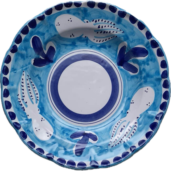 Amalfi Pasta Plate 25cm Sky Blue Octopus