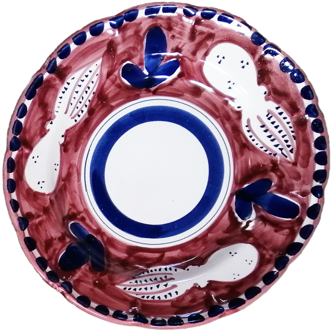 Amalfi Pasta Plate 25cm Red Octopus