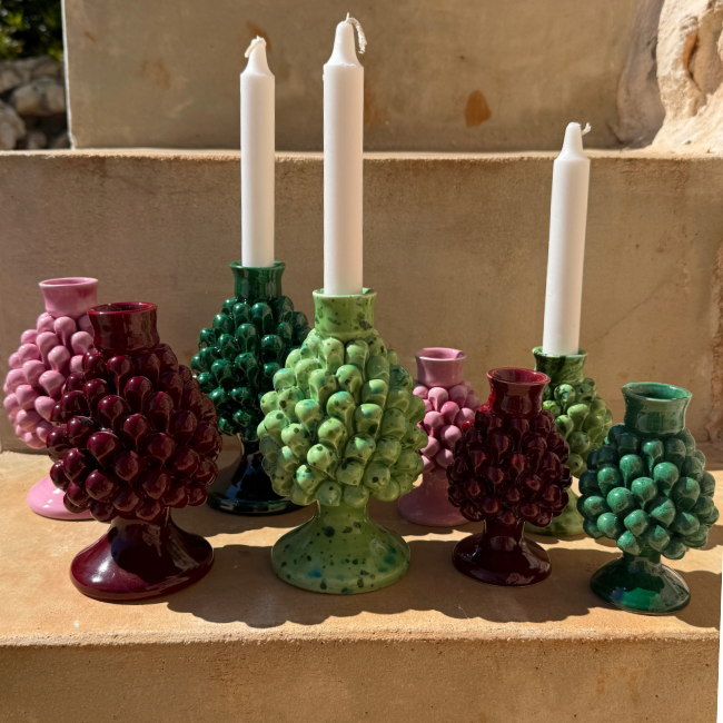 Pigna Candlestick Aqua Blue - Small