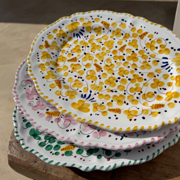 Ovale Deruta Platter, Pink - 32cm