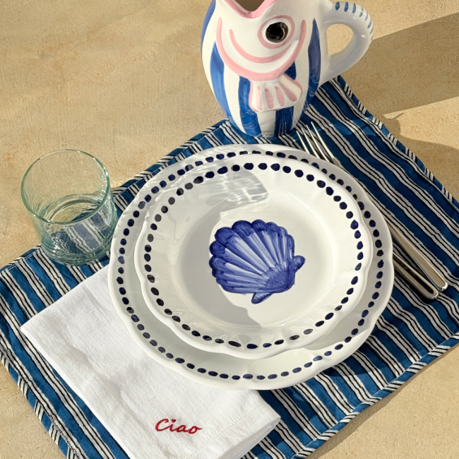 Estate Blue Shell Plate 25cm
