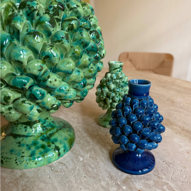 Pigna Candlestick Aqua Blue - Small
