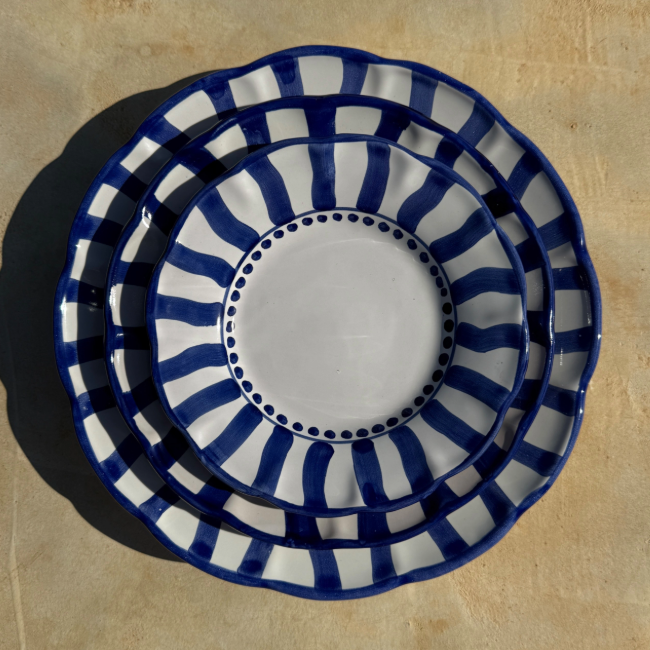 Sole Plate 20 cm Blue Stripe
