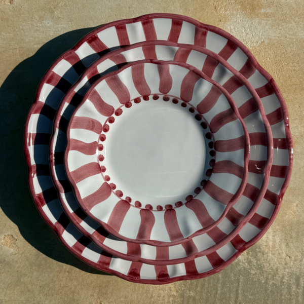 Sole Plate 25cm Bordeaux Stripe