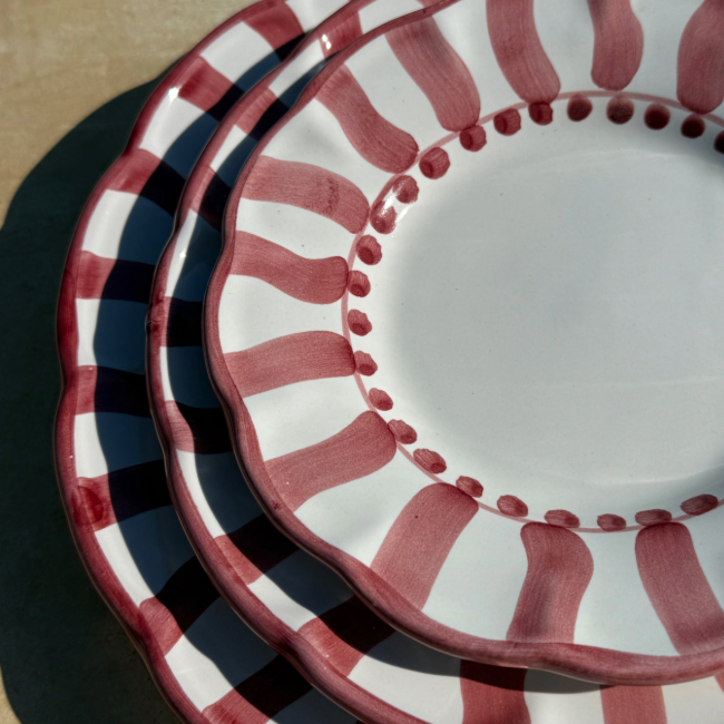 Sole Plate 25cm Bordeaux Stripe