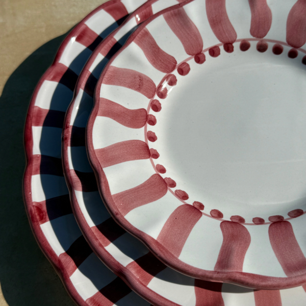 Sole Plate 25cm Bordeaux Stripe