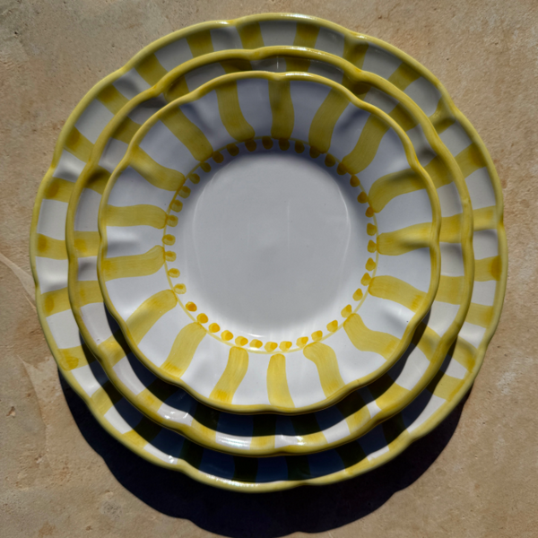 Plate Sole 20 cm Stripe Yellow