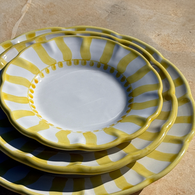 Plate Sole 20 cm Stripe Yellow