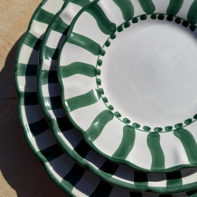 Sole Plate 16 cm Green Stripe
