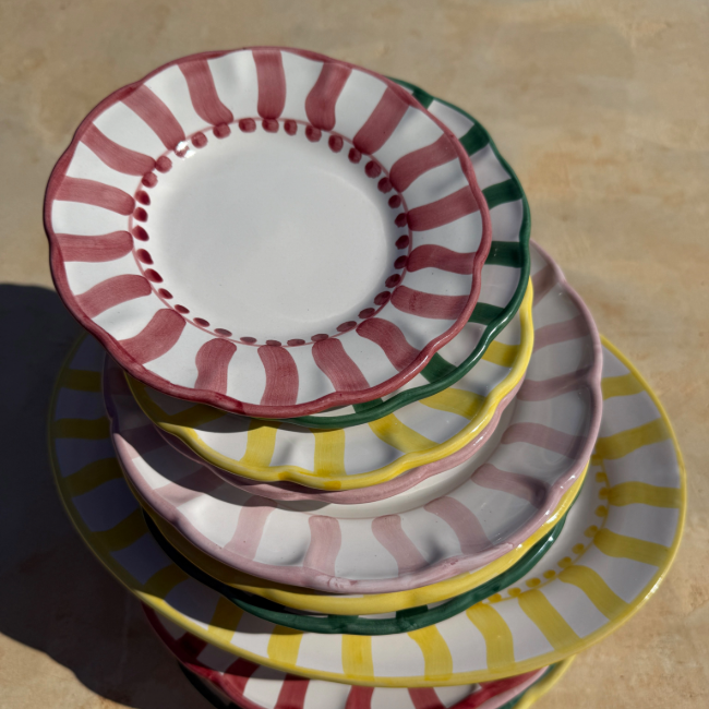 Sole Plate 25cm Bordeaux Stripe