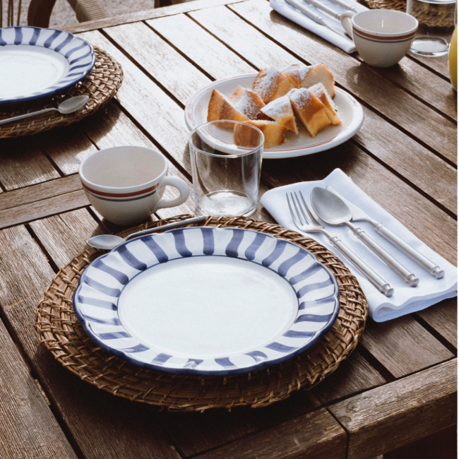 Sole Plate 20 cm Blue Stripe