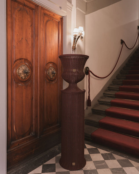 MEDICI Vase with Pedestal, Bordeaux Red