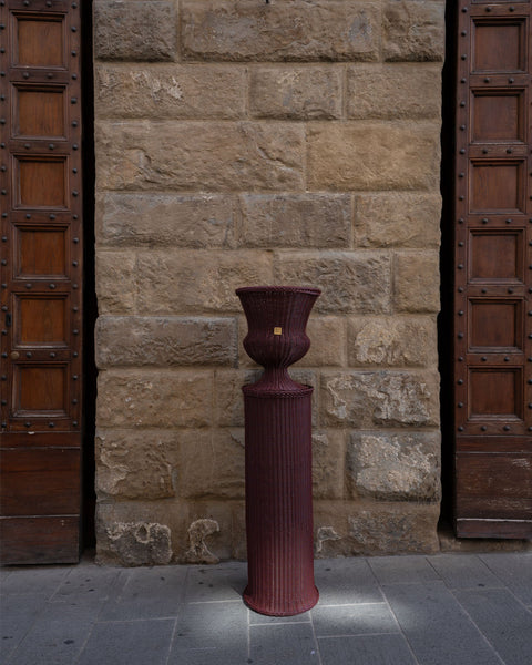 MEDICI Vase with Pedestal, Bordeaux Red