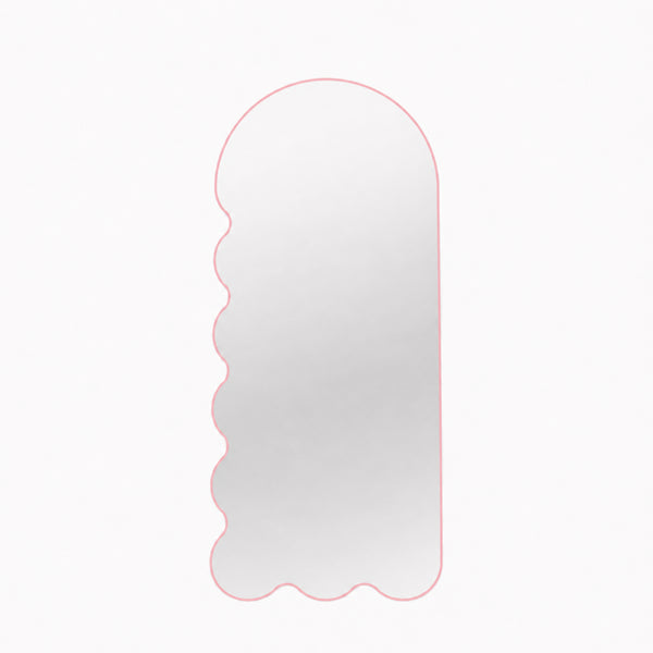 Archvyli L8 Organic Modern Beige Mirror with Arched and Wavy Form