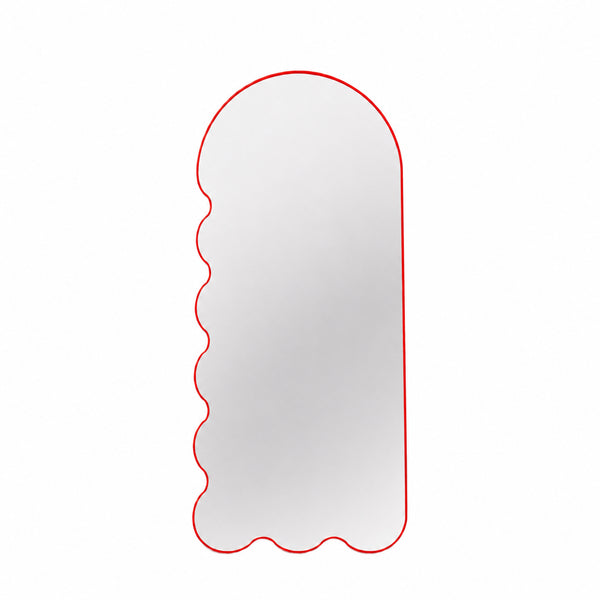 Archvyli L8 Organic Modern Beige Mirror with Arched and Wavy Form