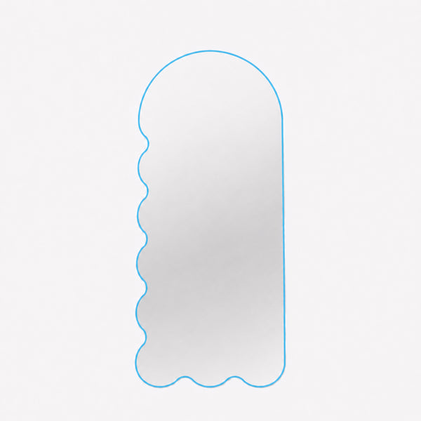 Postmodern Wall Mirror with Asymmetrical Frame - Blue Archvyli L8
