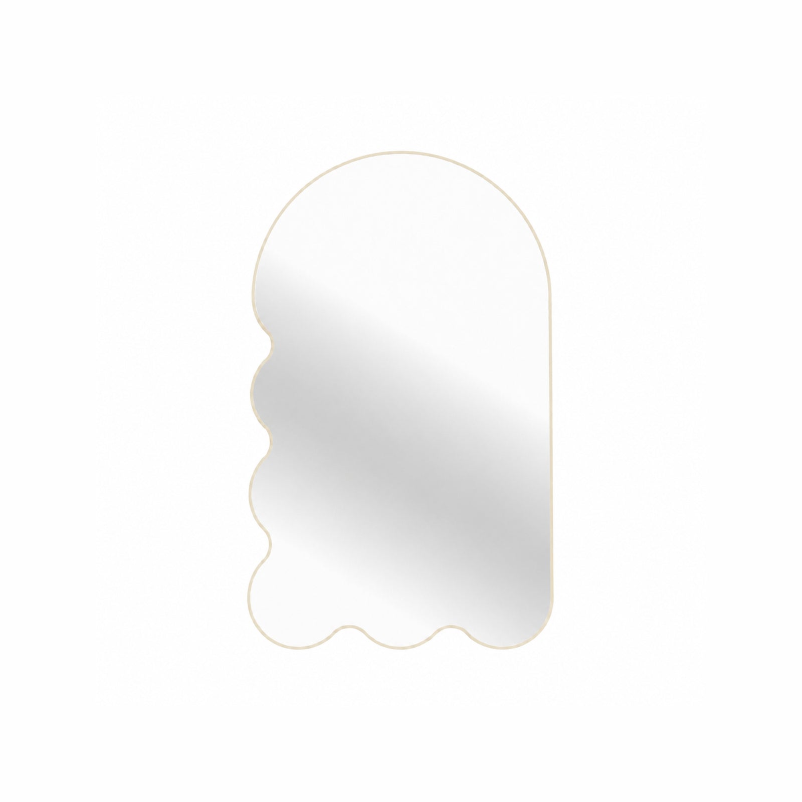 Light Blue Archvyli L6 Large Sculptural Wall Mirror with a Wavy Edge