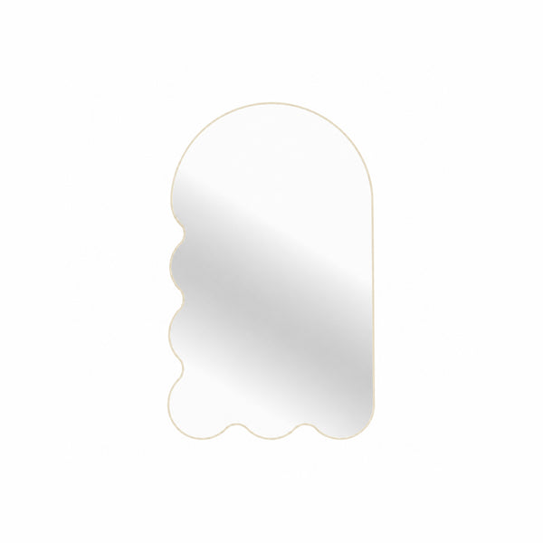 Light Blue Archvyli L6 Large Sculptural Wall Mirror with a Wavy Edge
