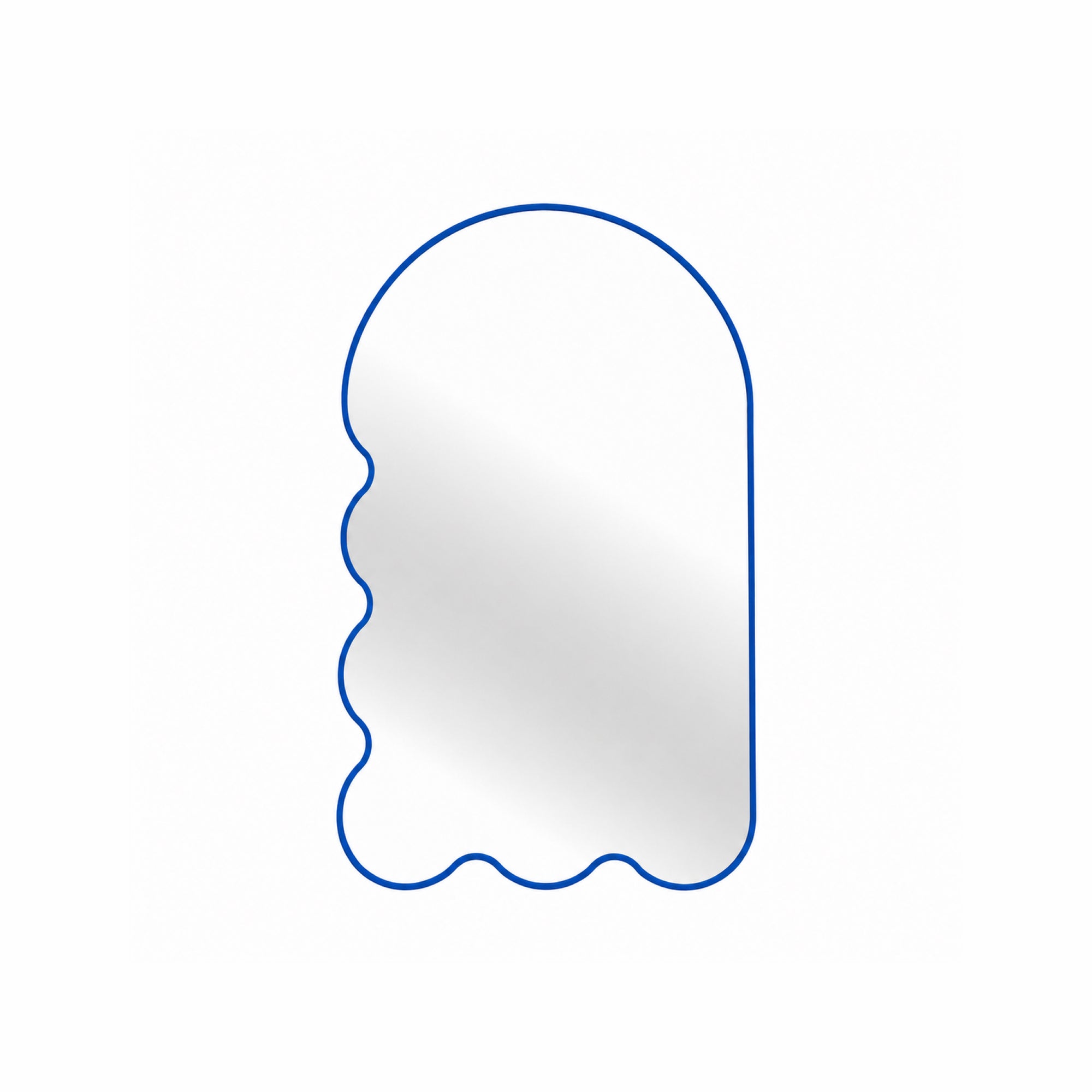 Light Blue Archvyli L6 Large Sculptural Wall Mirror with a Wavy Edge