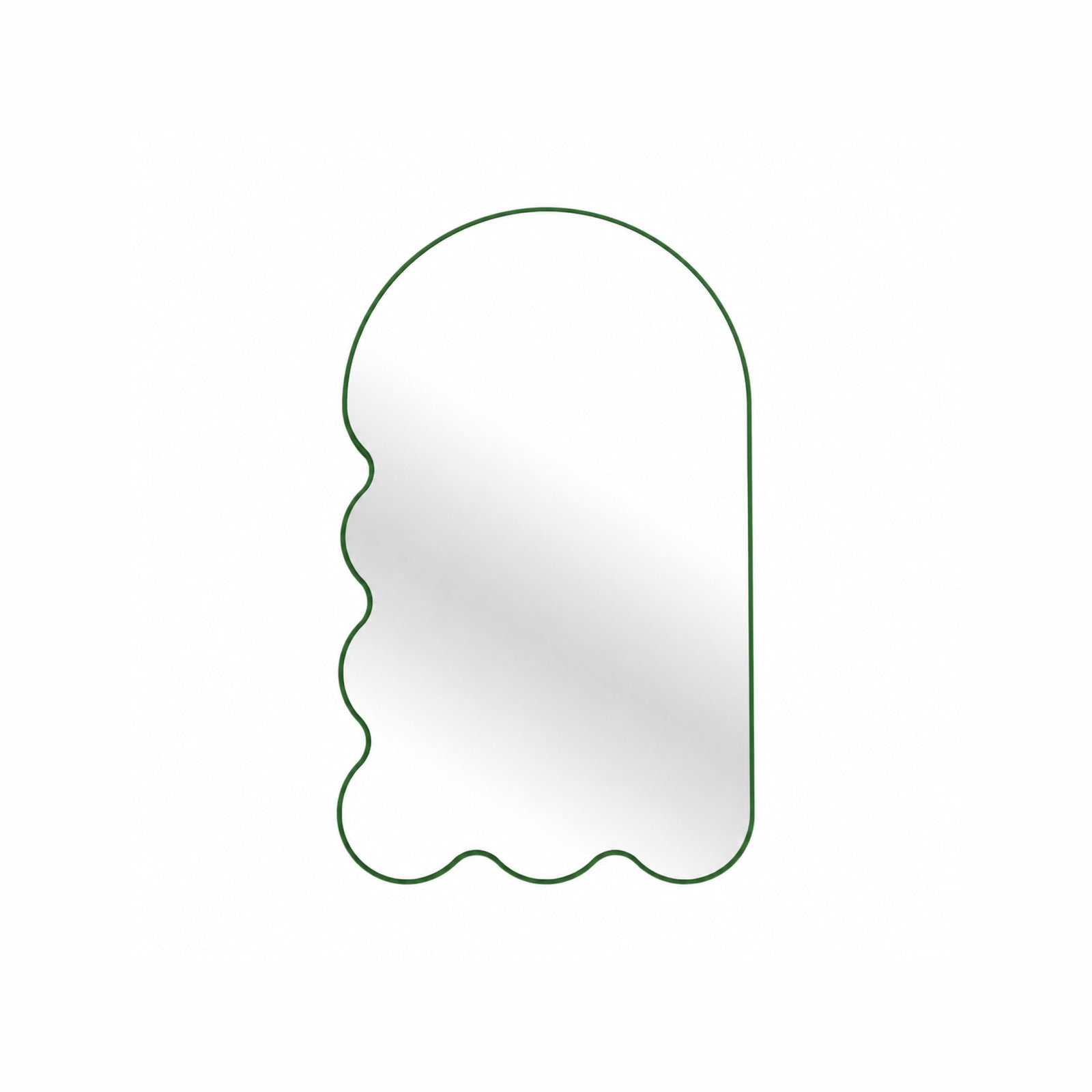 Light Blue Archvyli L6 Large Sculptural Wall Mirror with a Wavy Edge