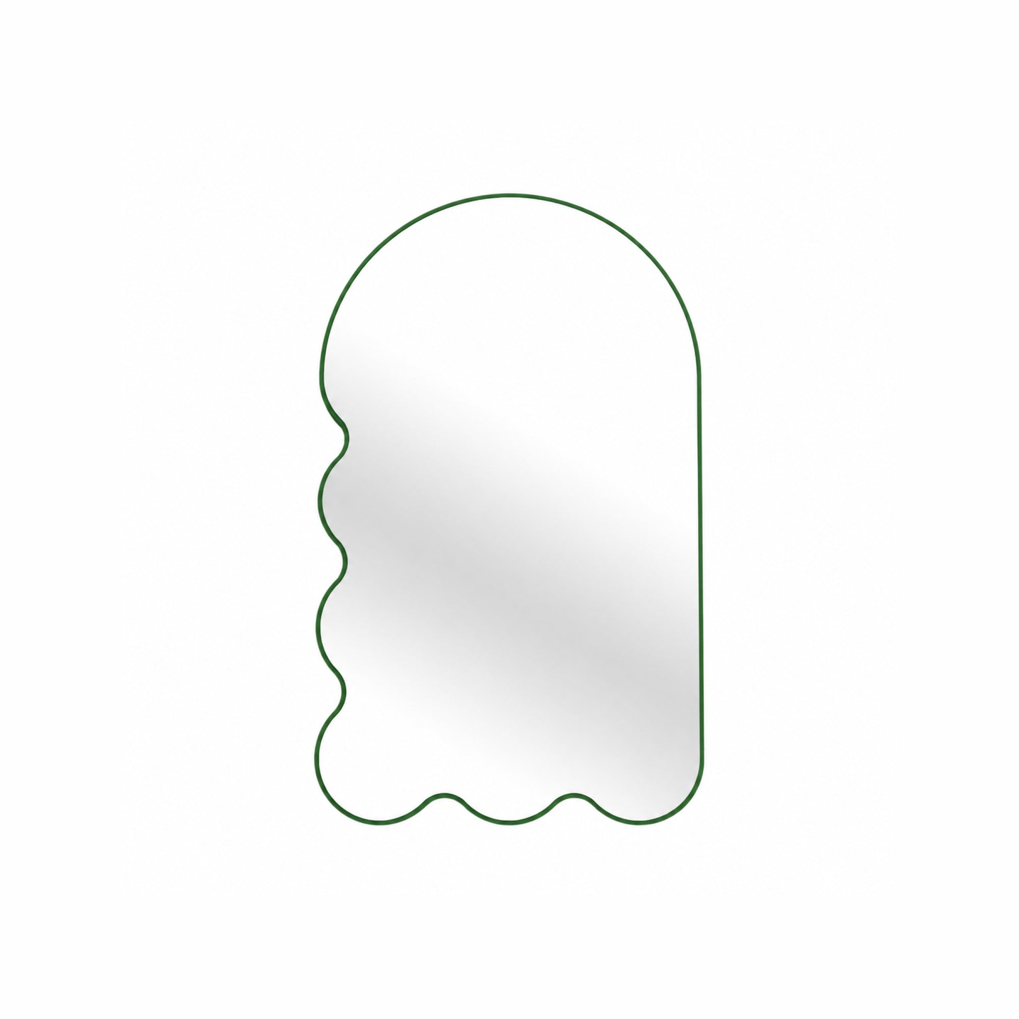 Light Blue Archvyli L6 Large Sculptural Wall Mirror with a Wavy Edge