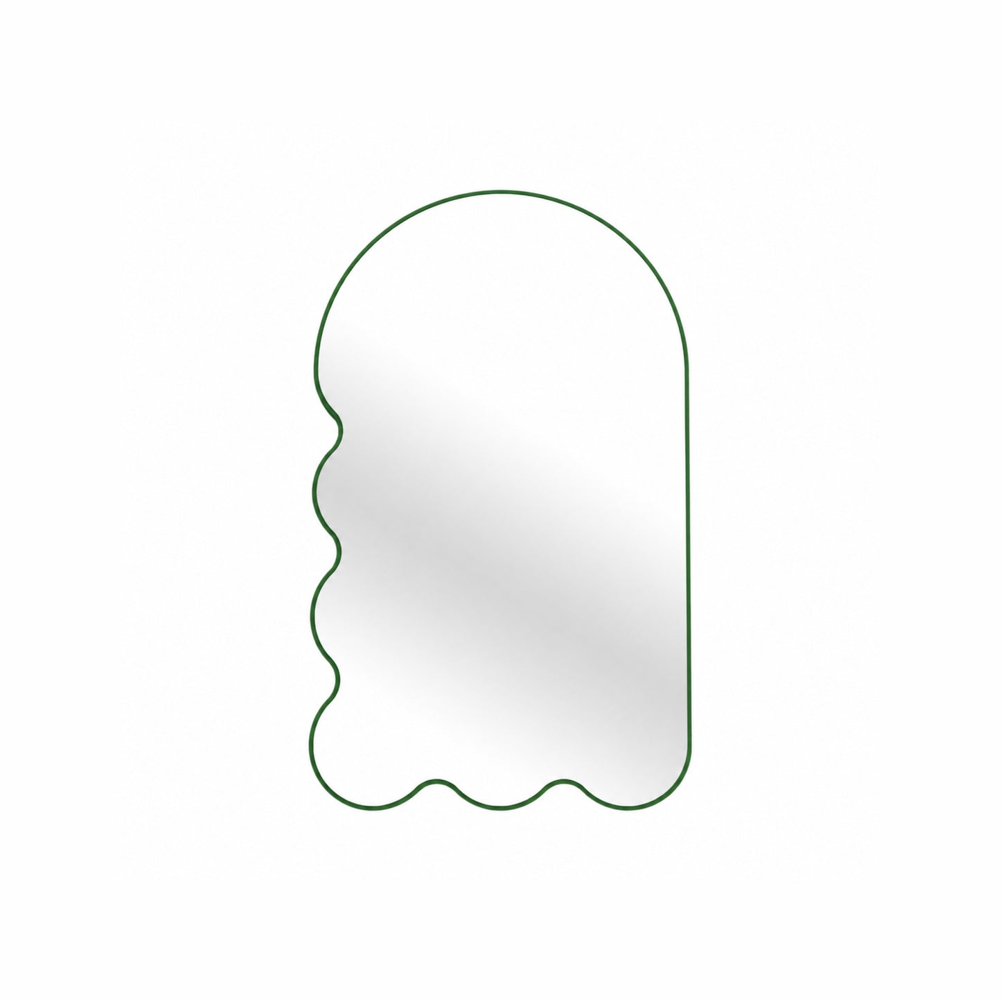 Light Blue Archvyli L6 Large Sculptural Wall Mirror with a Wavy Edge
