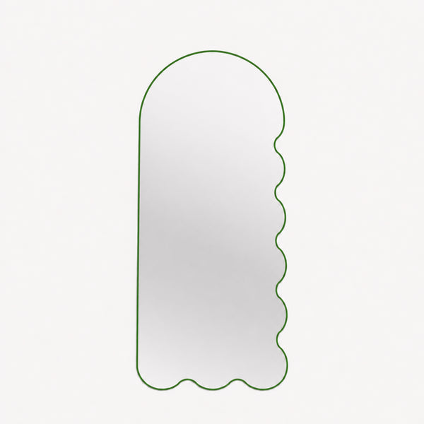 Sculptural Wavy Mirror with a Slim Color Frame - Pinc Archvyli R8