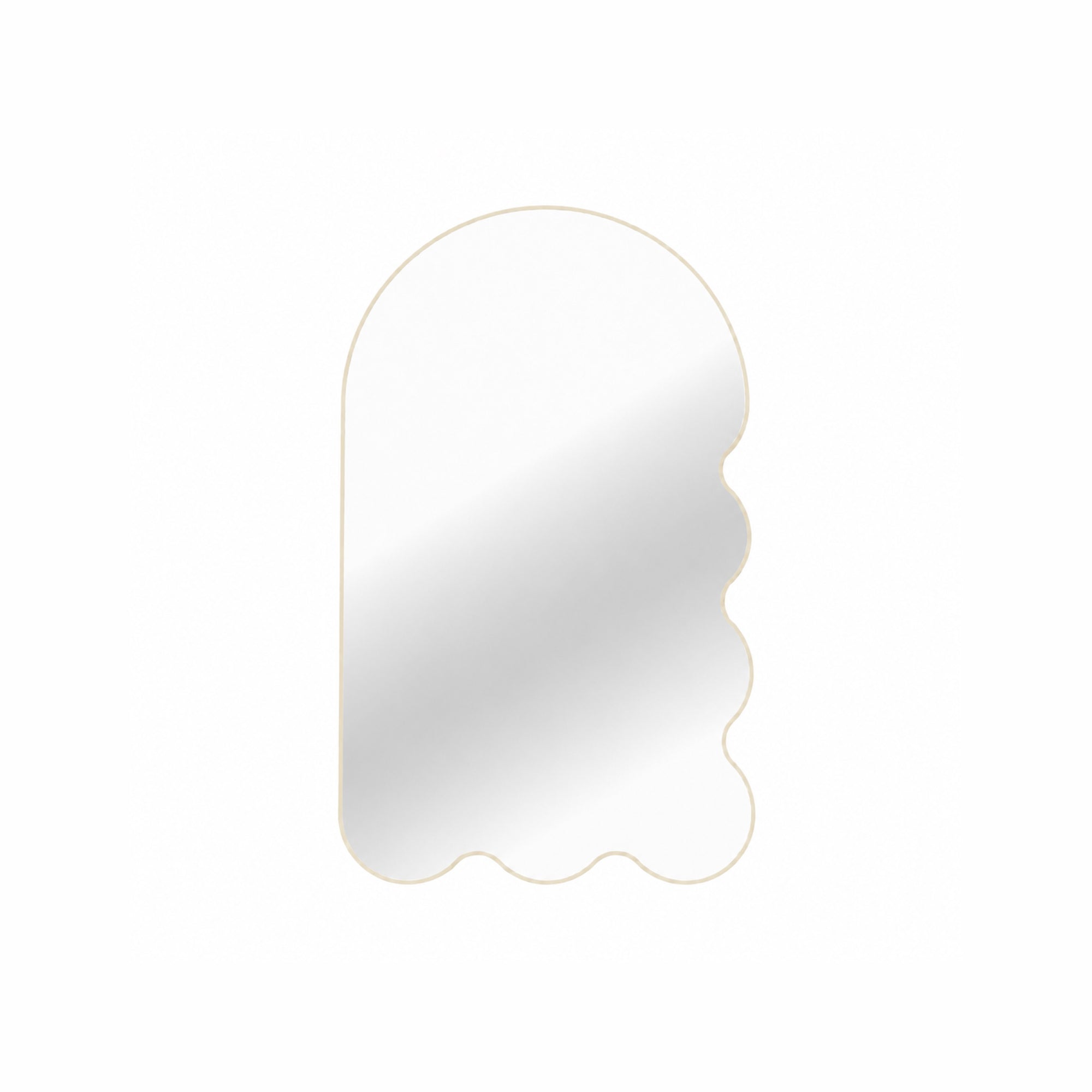 Large Asymmetrical Arched Wall Mirror by oitoproducts - Beige Archvyli R6