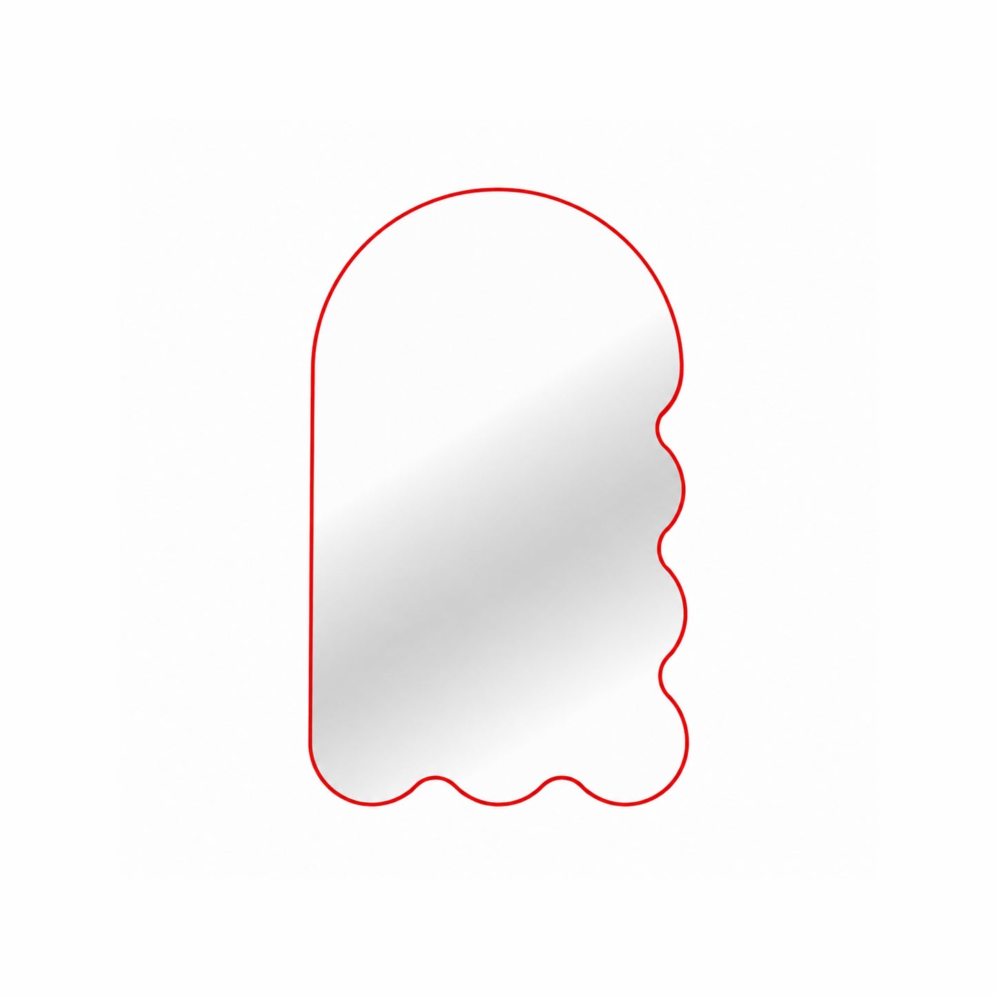 Large Asymmetrical Arched Wall Mirror by oitoproducts - Beige Archvyli R6