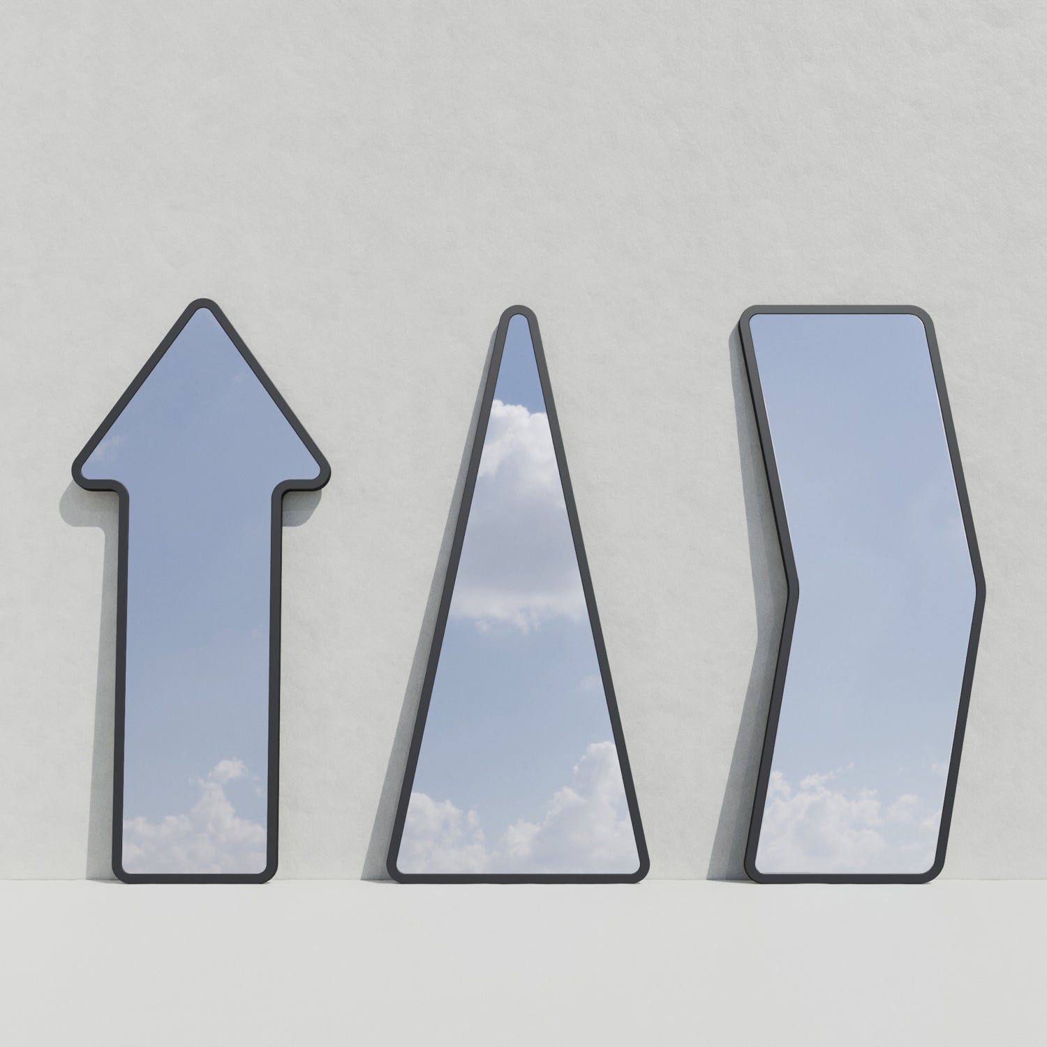 Designer Triangle Mirror for Modern Interiors – Beige Arrow 3