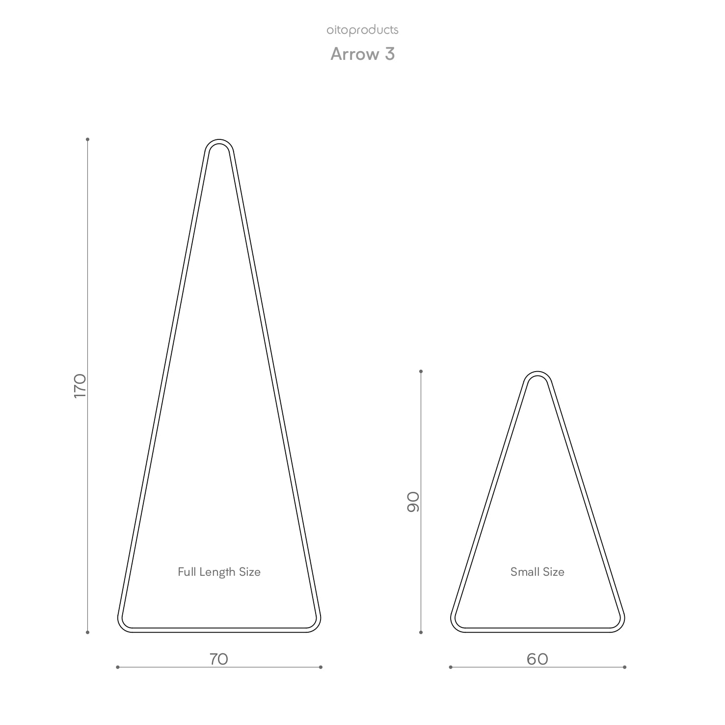 Designer Triangle Mirror for Modern Interiors – Beige Arrow 3