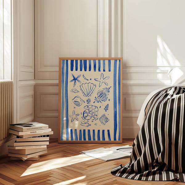 By The Seaside Hand Painted Print