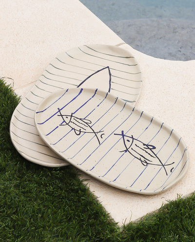 artisan stoneware serving dish