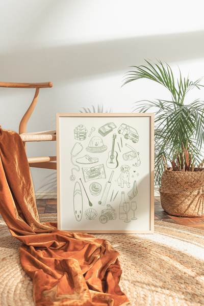 Custom "Favourite Things" Illustration Print