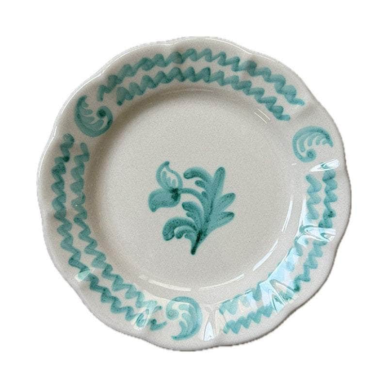 Antique Pattern Green Dining Plate