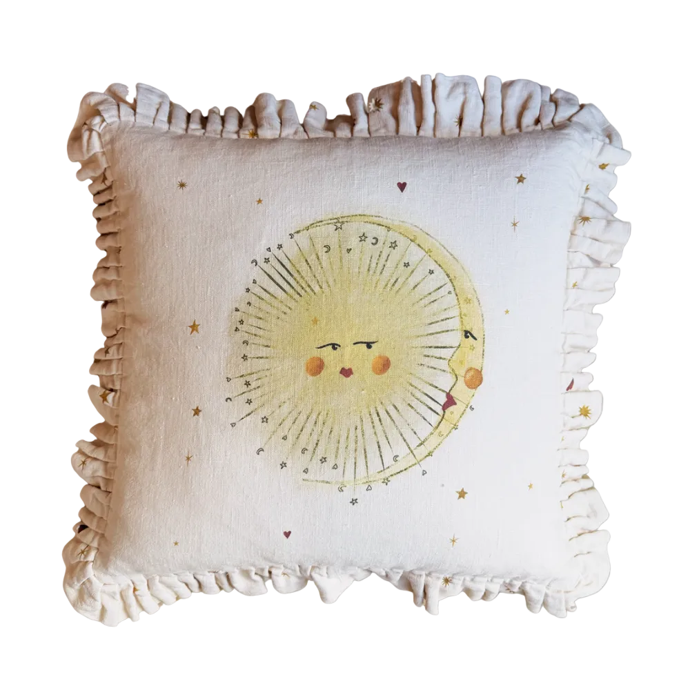 Linen Ruffled Cushion Cover Astral Weeks