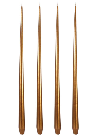 Aurora Tall Slender Taper Candles - Gold - Casa by Josephine Jenno