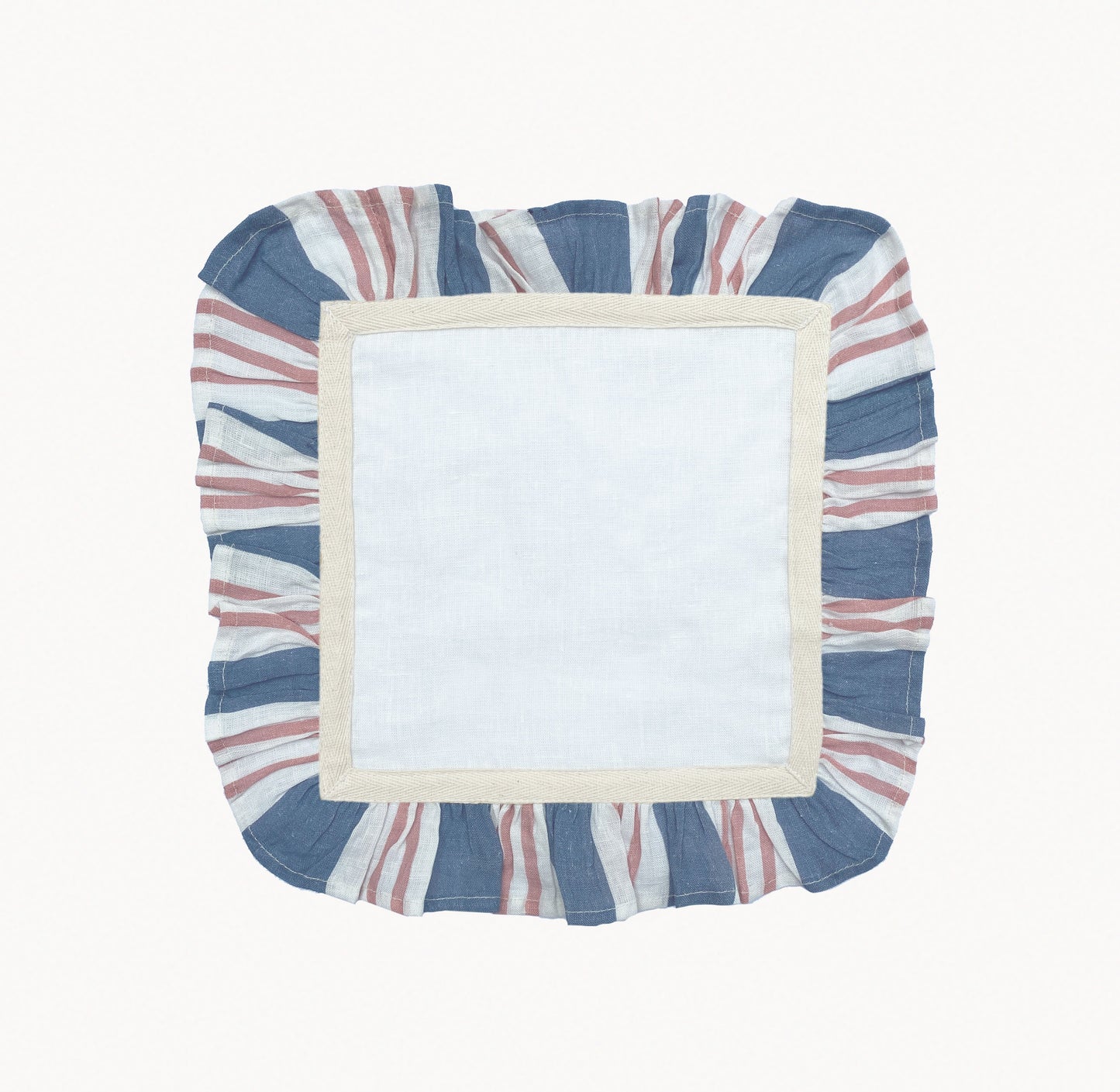 Azure & Blush Broken Stripe - Set of 2 Napkins