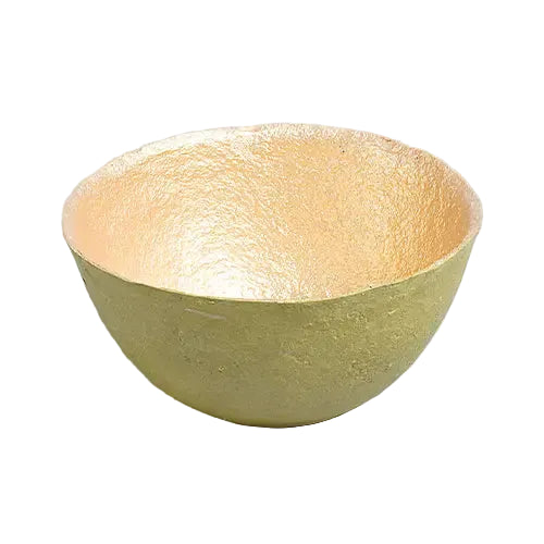 Recycled paper mache bowl - Olive Green - Large 1