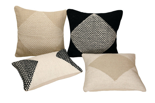 Diagonal Stripe Wool Pillow | Biscotti | Without Filler