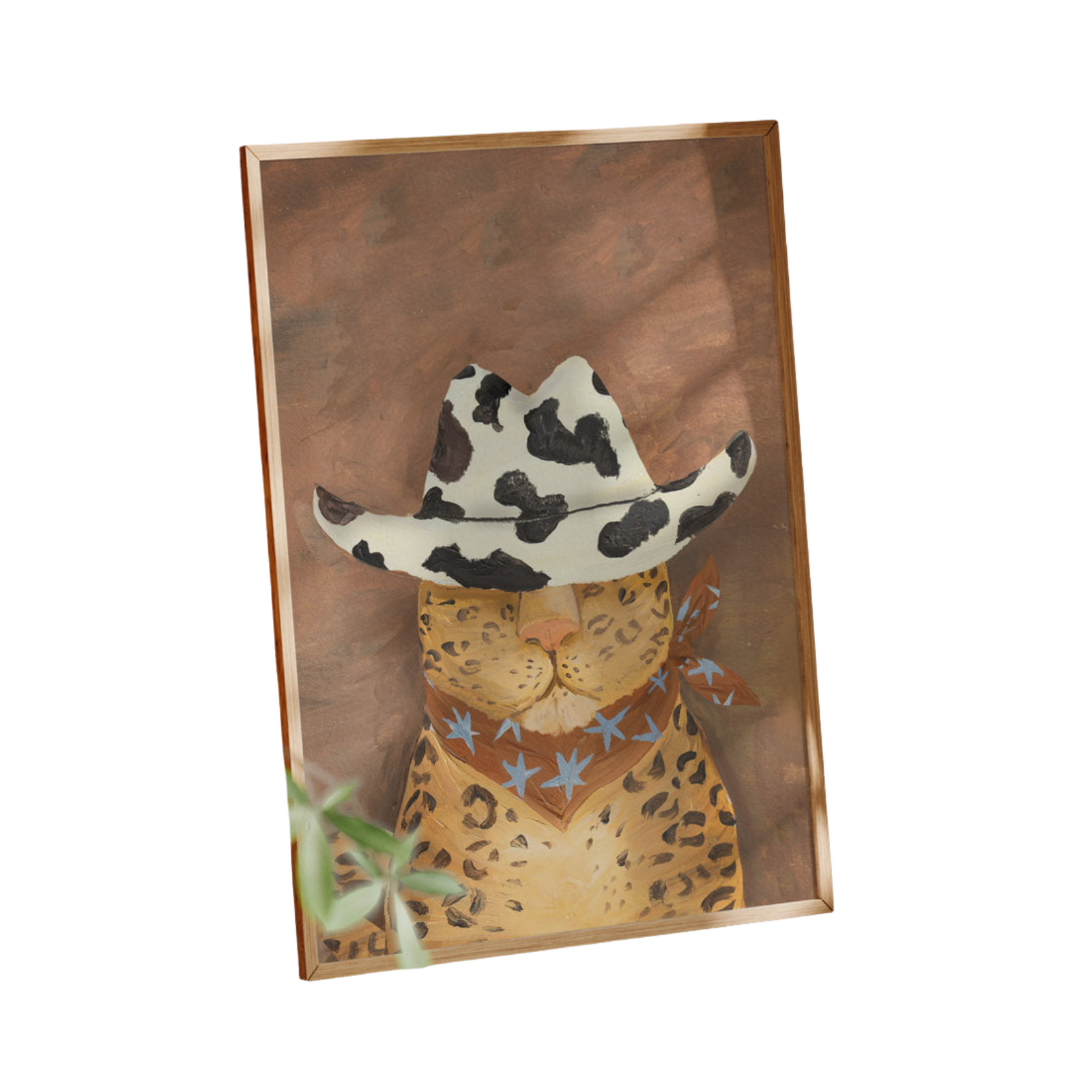 Howdy Leopard Cowboy Art Print
