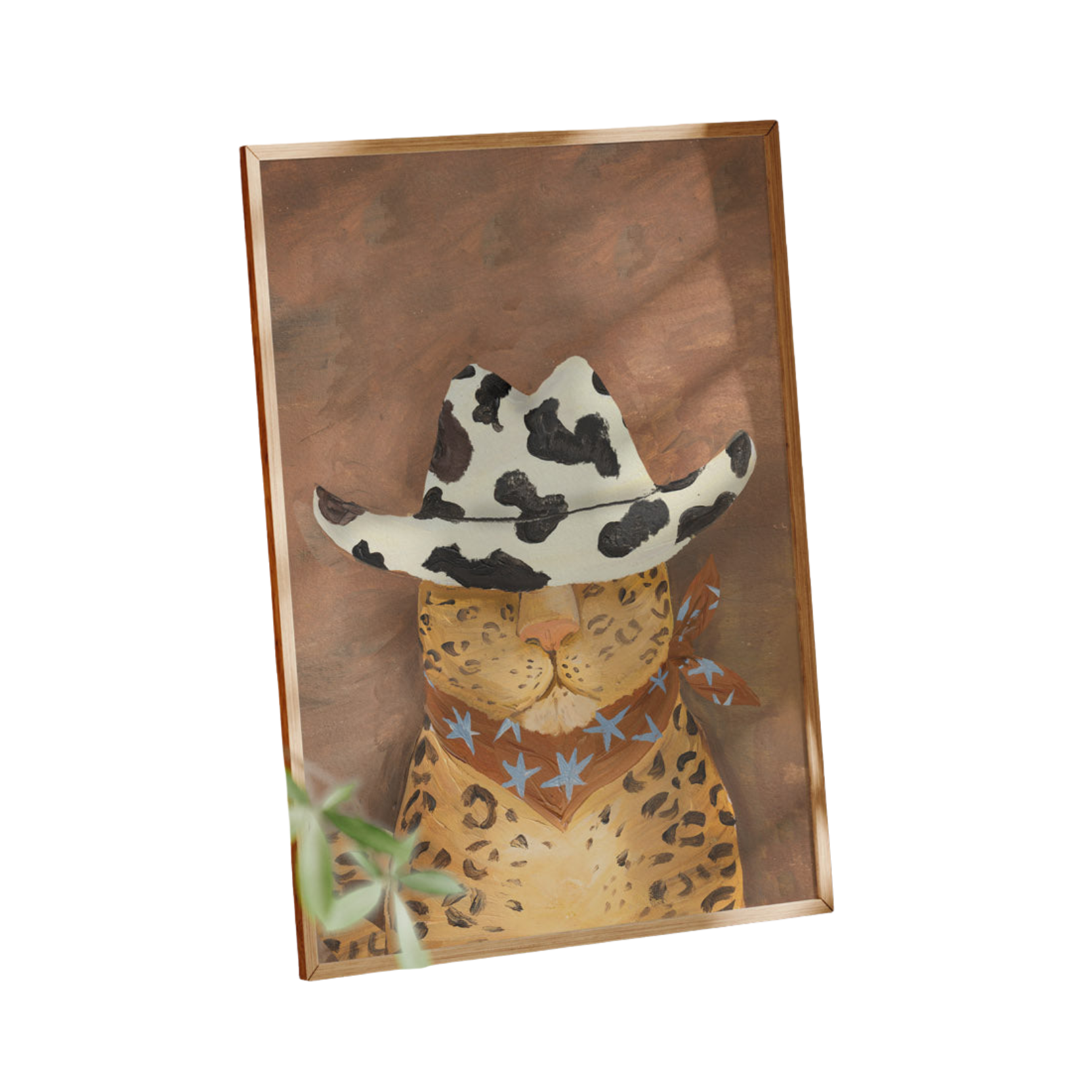 Howdy Leopard Cowboy Art Print