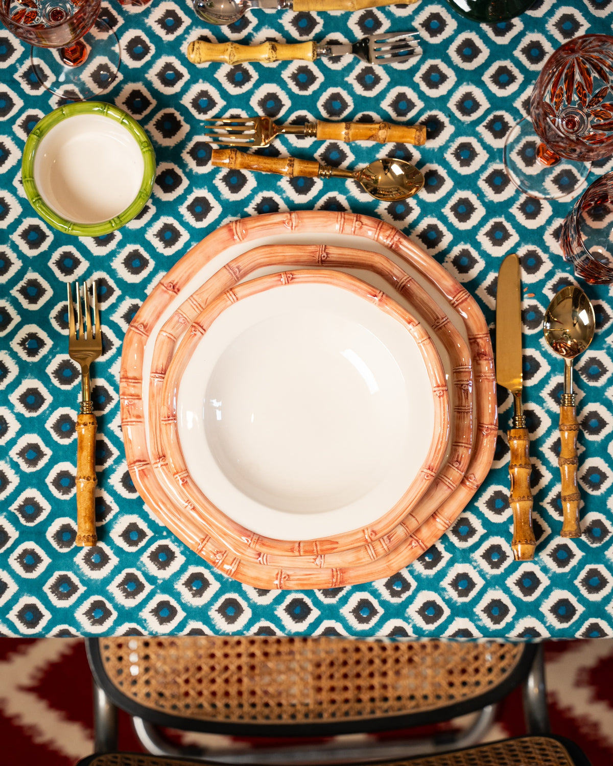 Bamboo Collection Ceramic Plate - Pink
