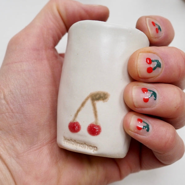 Handmade Mini Ceramic Cherry Vase
