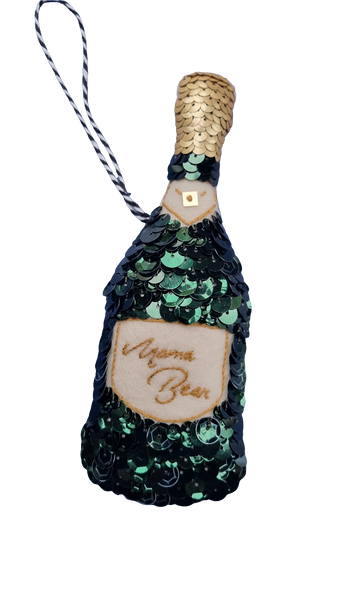 Fizz Champagne Sequin Ornament Personalised