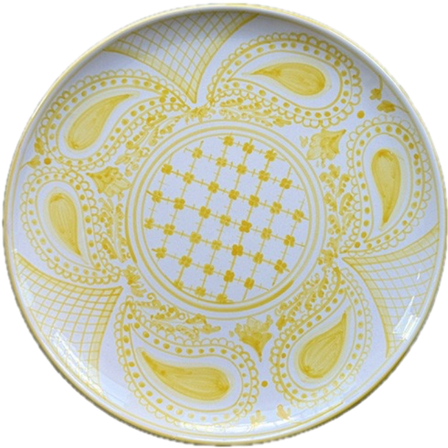 Large Round Yellow Bandana Plate